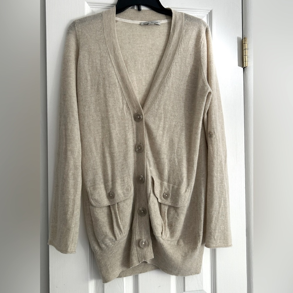 100% Cashmere Button Down Long Sweater